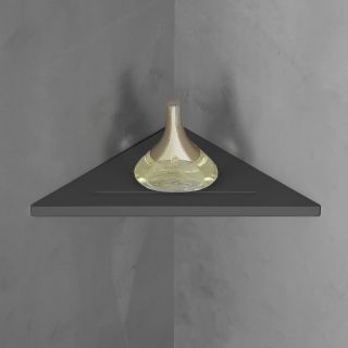 Угловая полочка для ванной комнаты ABBER Stein AS1652MB 30см чёрный матовый